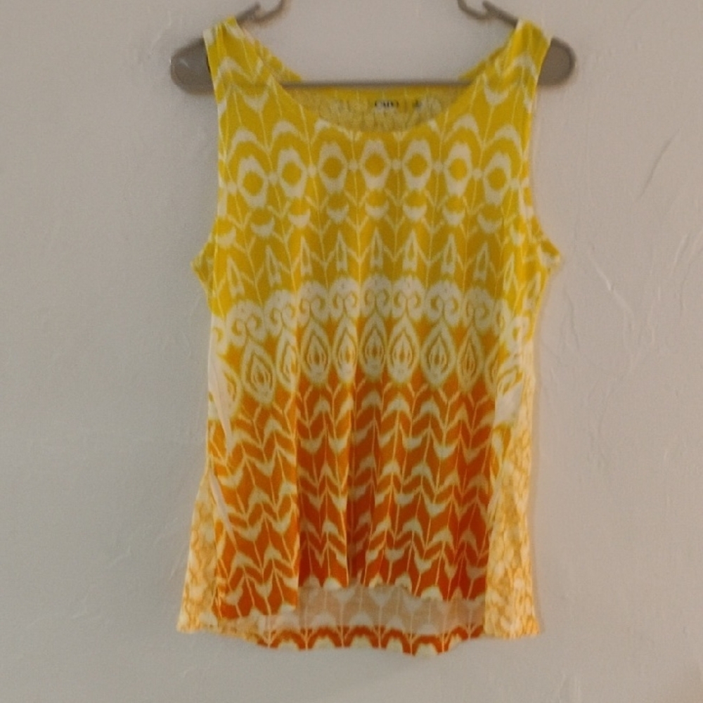 Cato Yellow and Gold Sleeveless Tank Top